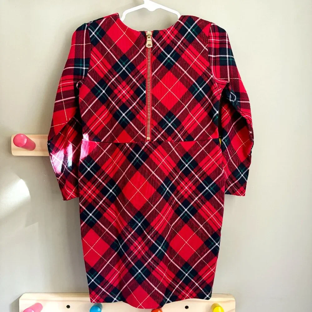 H&M Long Sleeved Tartan Dress w/ Pockets, 2-4y